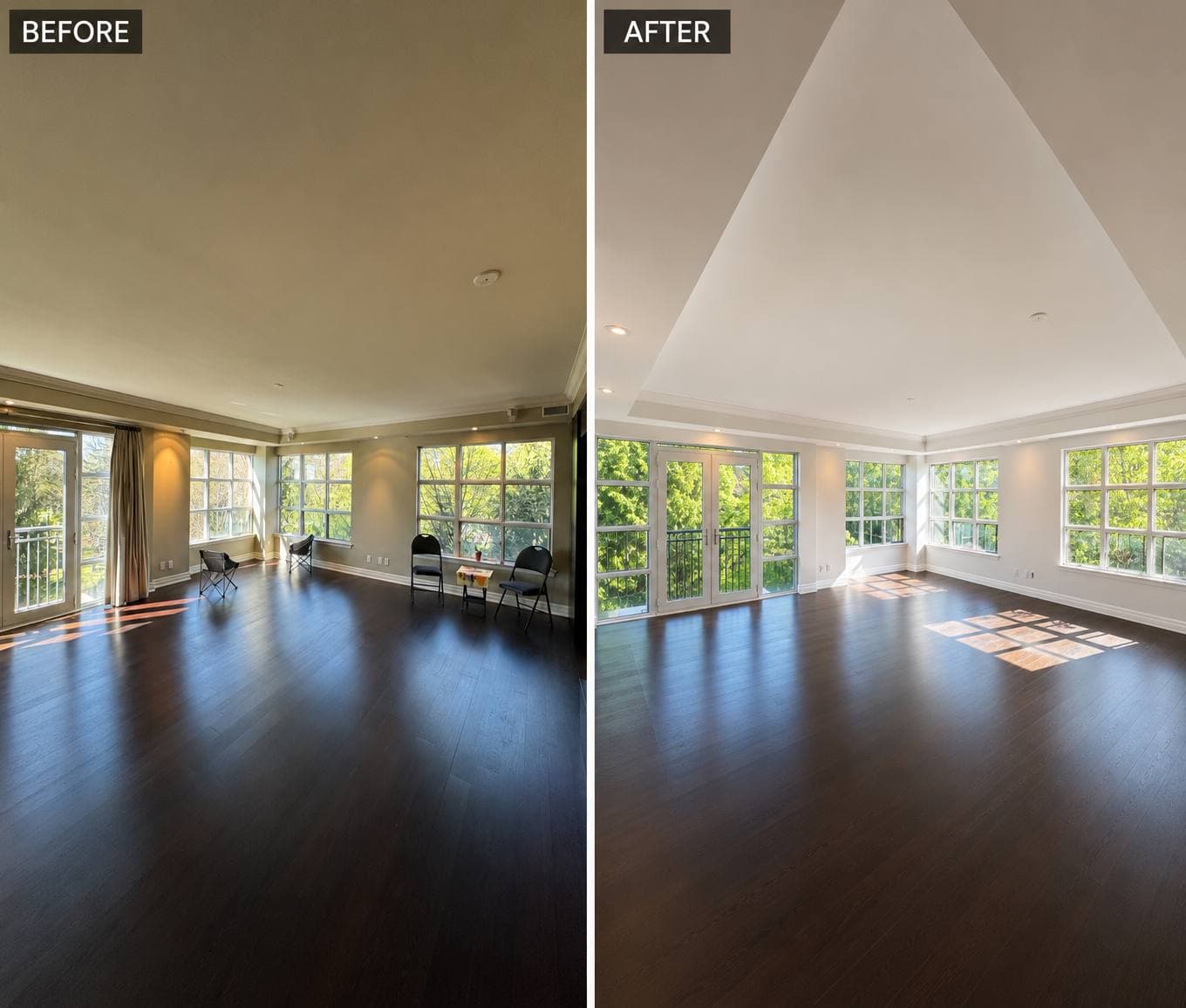 Interior Painting Before & After completed by PReno Construction