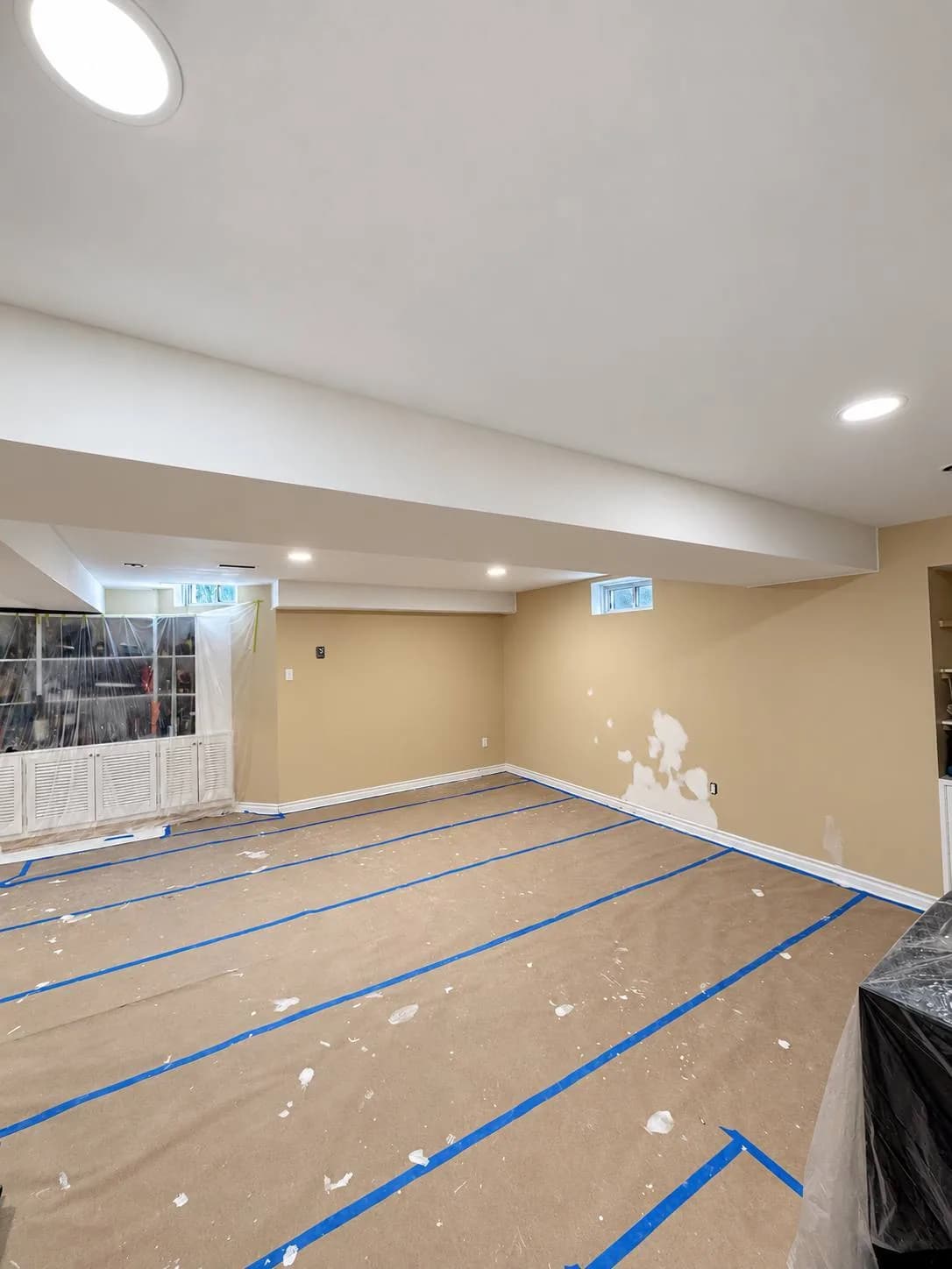 Mississauga Basement Ceiling Skimming completed by PReno Construction