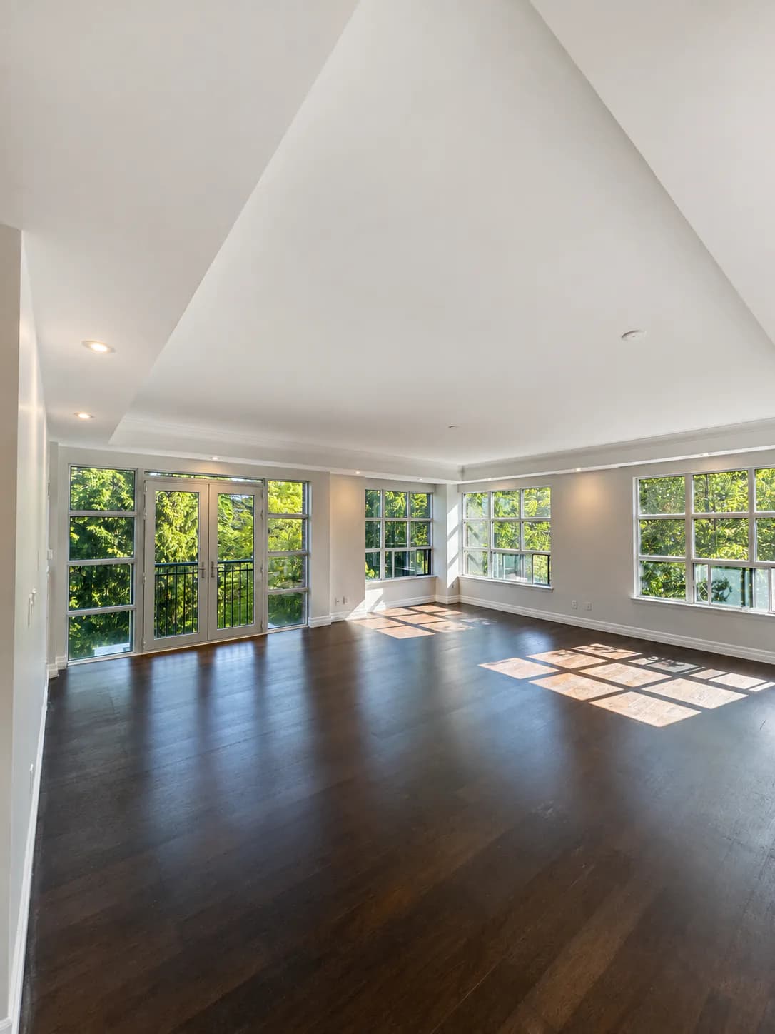 Open-plan Toronto condo living room after full interior repainting